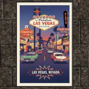 Vintages Las Vegas Travel Poster der 60er Jahre