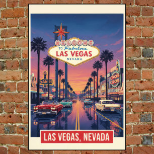 Vintages Las Vegas Travel Poster der 60er Jahre