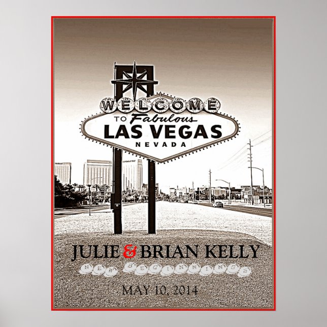 Vintages Las Vegas Wedding Guest Book Poster (Vorne)