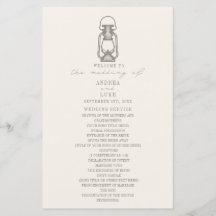 Vintages Laternenamethyst-Hochzeitsprogramm