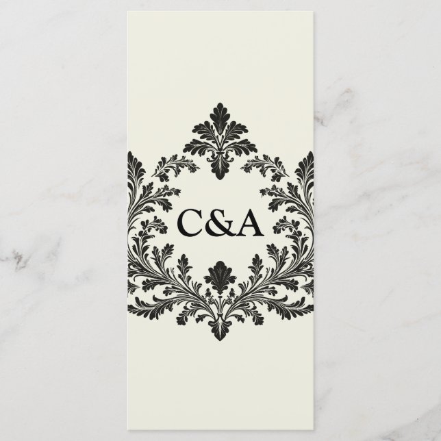 Vintages Leaf Motif, Menükarte (Vorderseite)