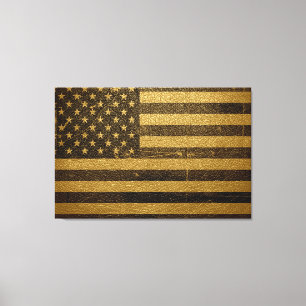 Vintages Leather der amerikanischen Flagge Leinwanddruck