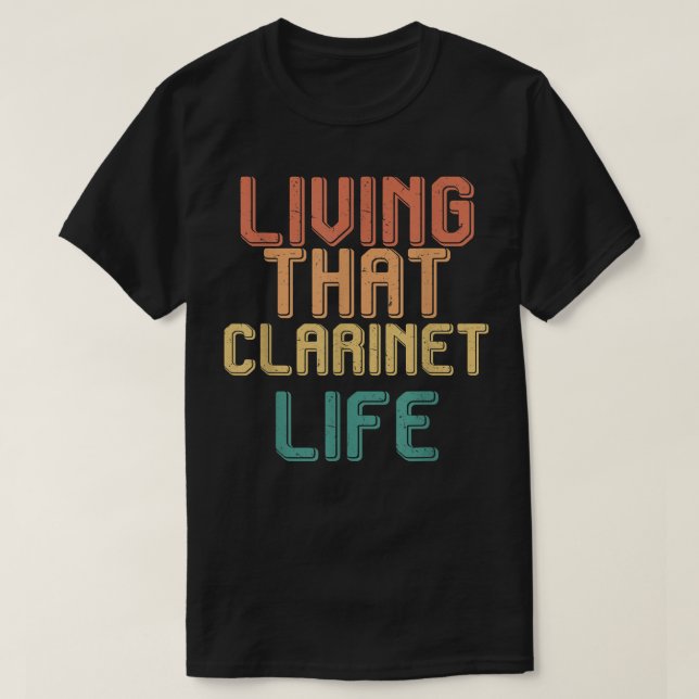 Vintages Leben, das CLARINET Leben T-Shirt (Design vorne)
