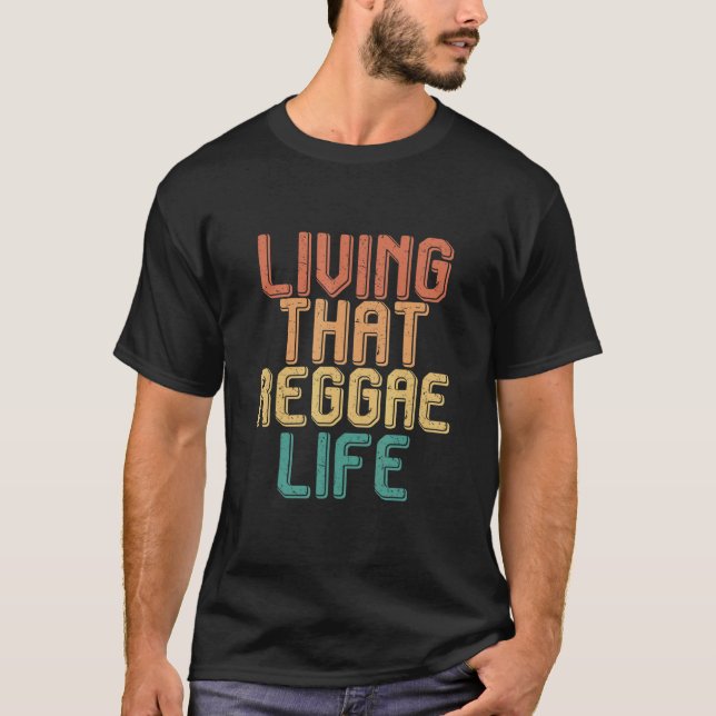 Vintages Leben, das REGGAE Leben T-Shirt (Vorderseite)