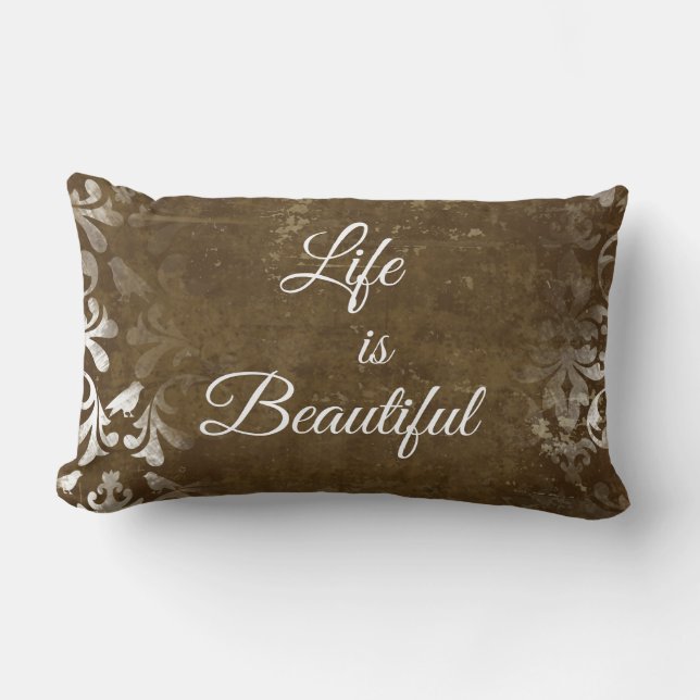 Vintages Leben ist ein schönes Zitat Lendenkissen (Vorderseite)