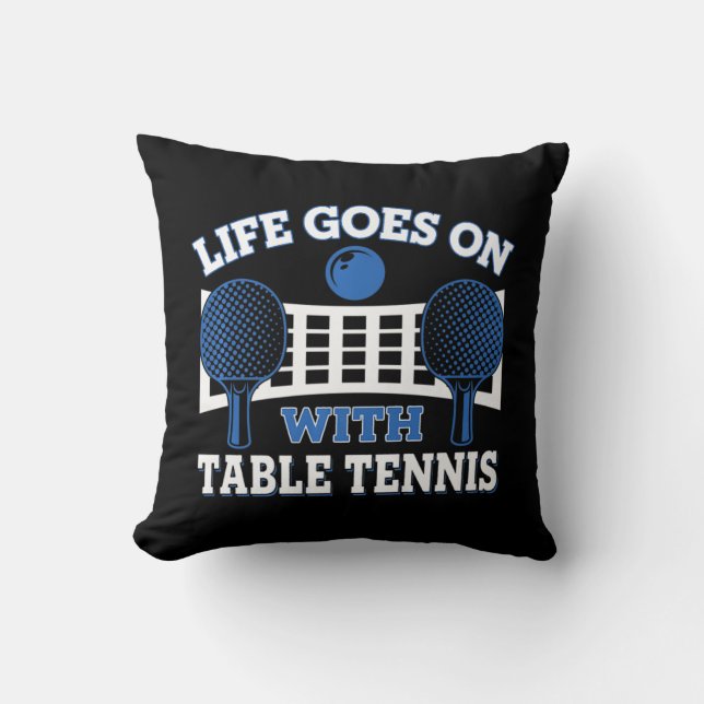 Vintages Leben mit Tischtennis-Ball-Spiel P Kissen (Vorderseite)