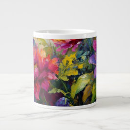 Vintages, lebendiges Blumenbild Jumbo-Tasse