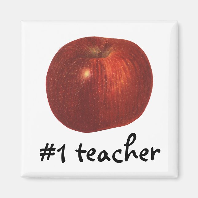 Vintages Lebensmittelobst, Bio, köstlicher Apfel Magnet (Vorne)