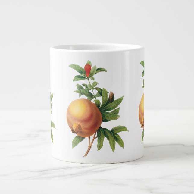 Vintages Lebensmittelobst, Granatapfel von Redoute Jumbo-Tasse (Vorderseite)