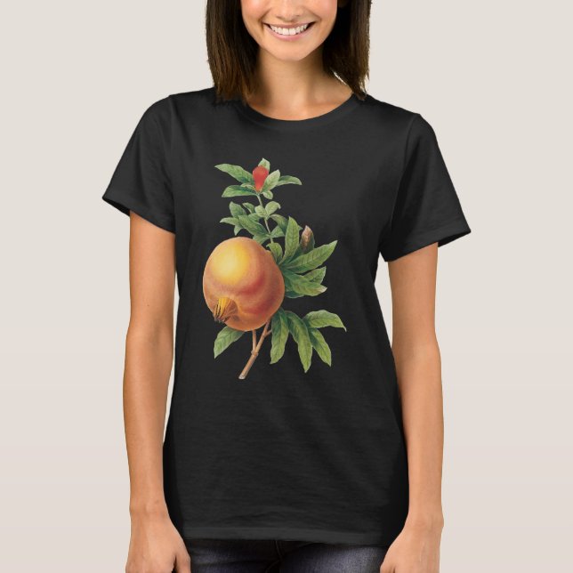 Vintages Lebensmittelobst, Granatapfel von Redoute T-Shirt (Vorderseite)