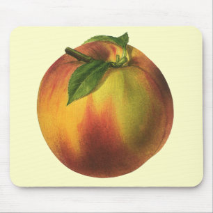 Vintages Lebensmittelobst, reife Bio Pfirsich mit  Mousepad