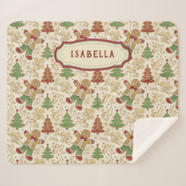 Vintages Lebkuchen Menschen & Weihnachtsbäume Sherpadecke