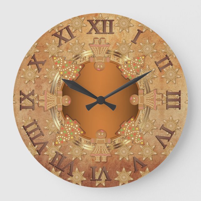 Vintages Lebkuchen Weihnachten Große Wanduhr (Vorderseite)