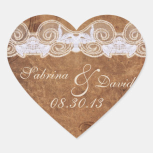 Vintages Leder und Spitzen-Umschlag Aufkleber