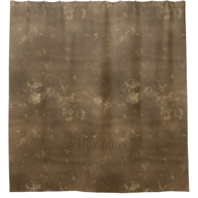 Vintages ledernes Blick-Badezimmer Browns Duschvorhang (Vorderseite)