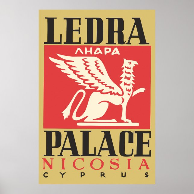 Vintages Ledra Palace Hotel Zypern Reise Poster (Vorne)