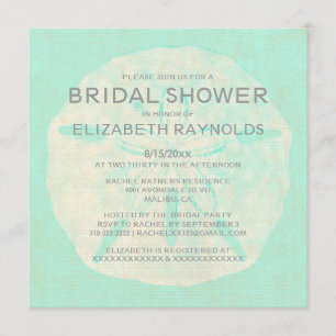 Vintages Leinwand-Sand-Dollar-Brautparty lädt ein Einladung