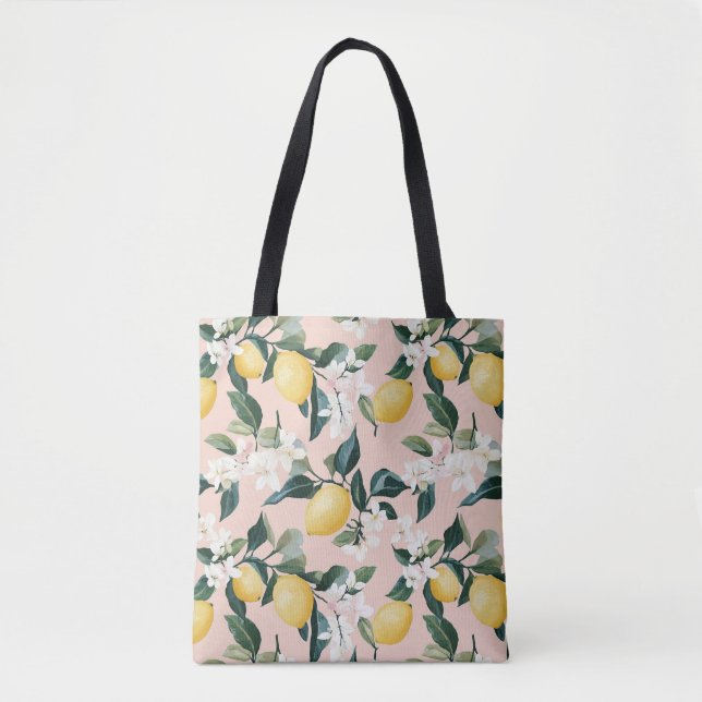Vintages Lemon & Blossom-Muster in rosa (Vorderseite)