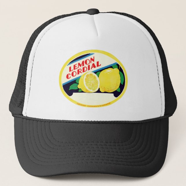 Vintages Lemon-Cordial-Label Truckerkappe (Vorderseite)