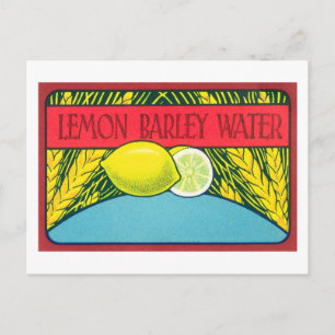 Vintages Lemon-Gerstenwasser Postkarte
