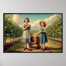 Vintages Lemon Orchard Children Poster