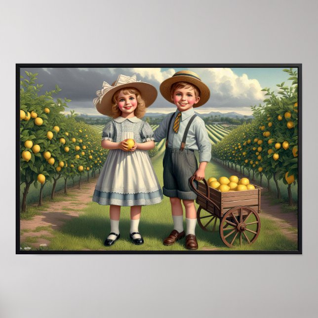 Vintages Lemon Orchard Children Poster (Vorne)