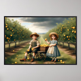 Vintages Lemon Orchard Children Poster