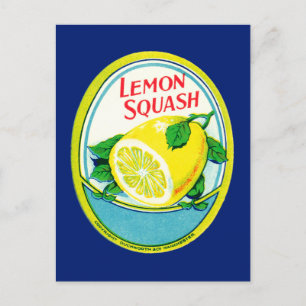 Vintages Lemon Squash Label Postkarte