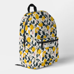 Vintages Lemon- und rosa Blossom-Muster Bedruckter Rucksack