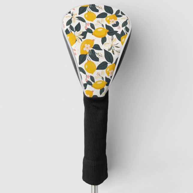 Vintages Lemon- und rosa Blossom-Muster Golf Headcover (Vorderseite)