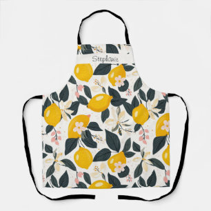 Vintages Lemon- und rosa Blossom-Muster Schürze