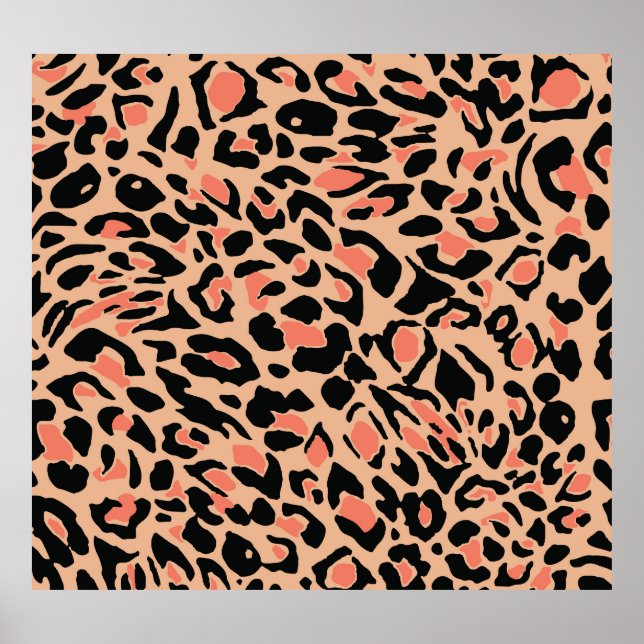 Vintages Leopard-Muster Poster (Vorne)