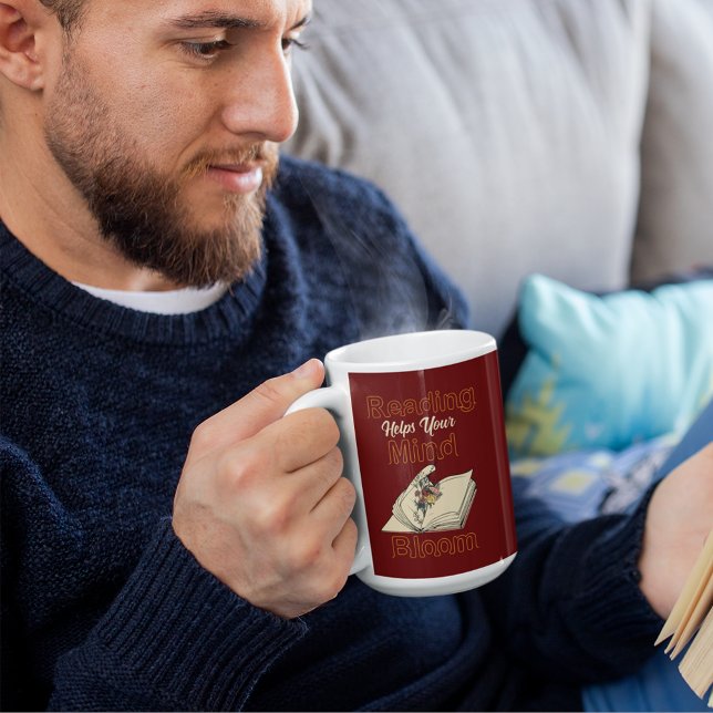 Vintages Lesen Buch Wilde Blume Kaffee Tasse (Von Creator hochgeladen)