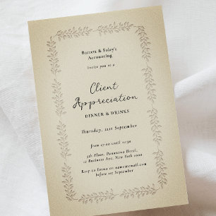 Vintages Letterpress-Kundenbewertungsgeschäft Einladung