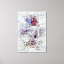 Vintages Leuchtturm Leinwanddruck