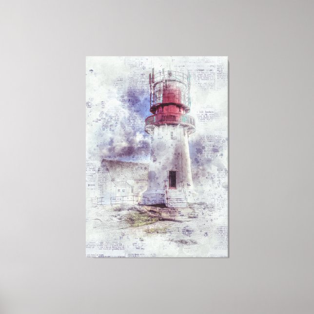 Vintages Leuchtturm Leinwanddruck (Vorderseite)