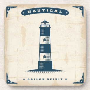Vintages Leuchtturm-Plakat 1 Untersetzer