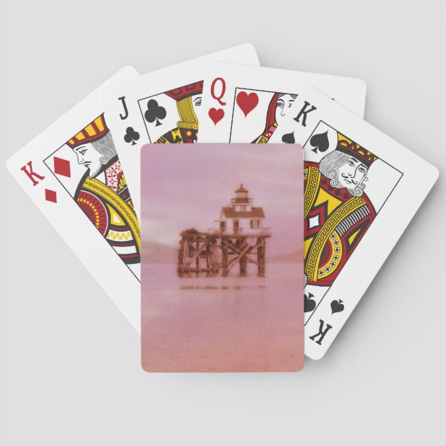 Vintages Leuchtturm Spielkarten (Rückseite)