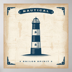 Vintages Leuchtturmposter 1 Poster