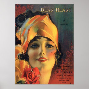 Vintages liebes Heart Poster