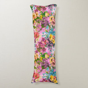 Vintages lila Blumenrosa Seitenschläferkissen