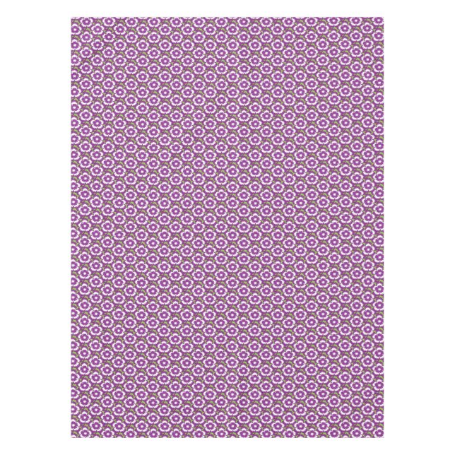 Vintages lila Blütenmuster Tischdecke (Vorderseite)