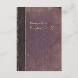 Vintages Lila Buch uAwg RSVP Karte