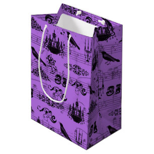 Vintages lila Halloween Mittlere Geschenktüte