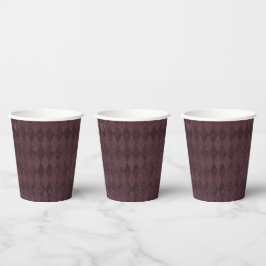 Vintages Lila Harlequin-Muster Pappbecher