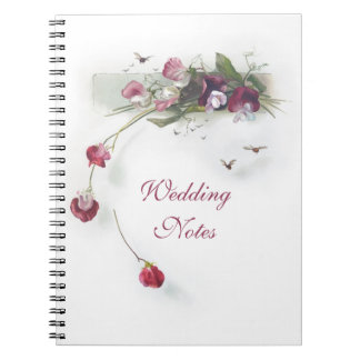 Vintages lila Notizbuch der süßen Erbsen Notizblock