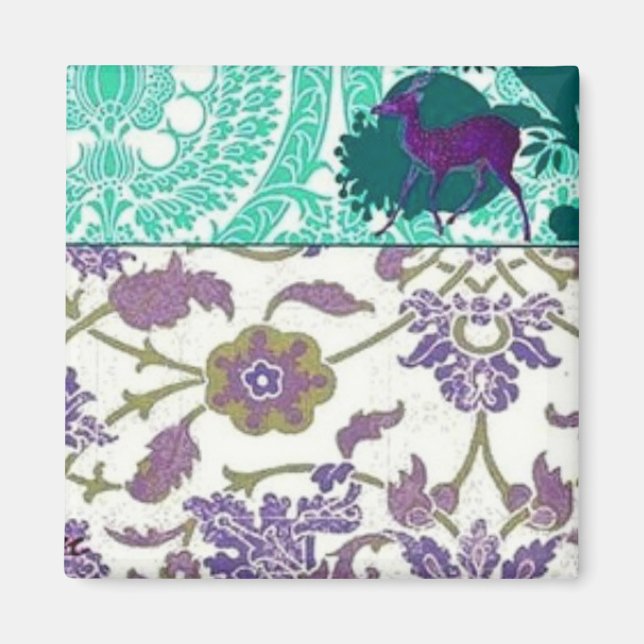 Vintages Lila und grünes Magnet (Vorne)