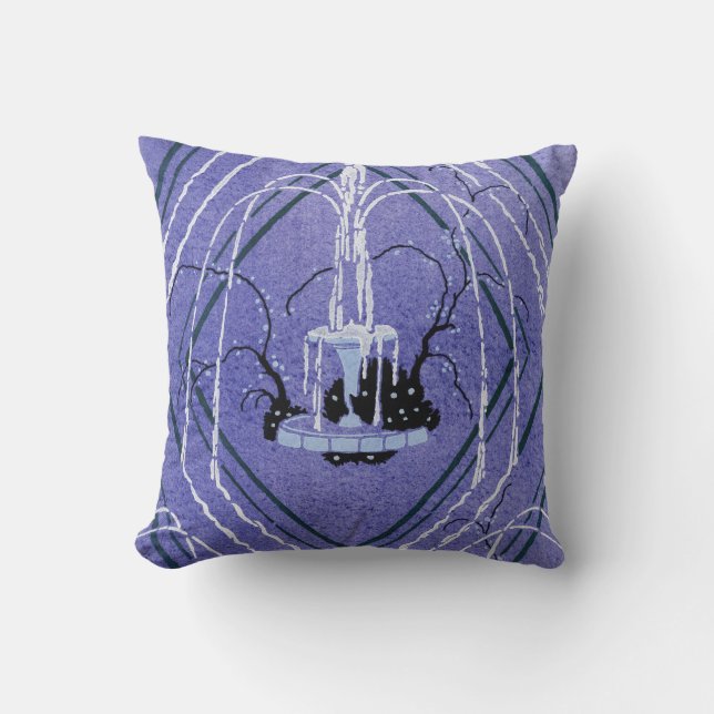 Vintages Lila Wasser Fossilienmuseum Monte Brè Kissen (Vorderseite)