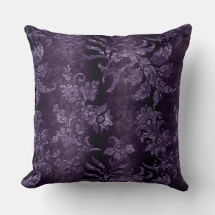 Vintages Lilac Floral Damask Lila Muster Kissen