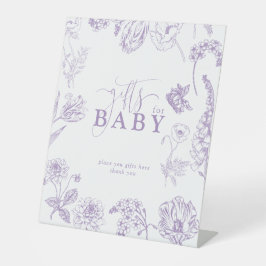 Vintages Lilac Lavender Floral Script Geschenk für Sockelschild